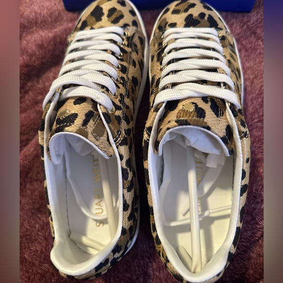 Stuart Weitzman like new, worn once! Livvy Sneakers in Leopard Print! So cute! - Picture 2 of 7